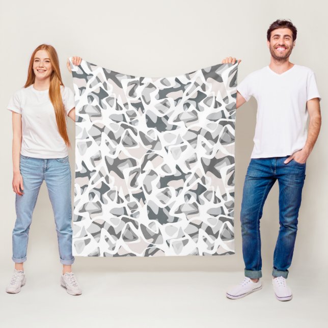 Light Gray Spots Abstract spotted pattern  Fleece Blanket (In Situ)