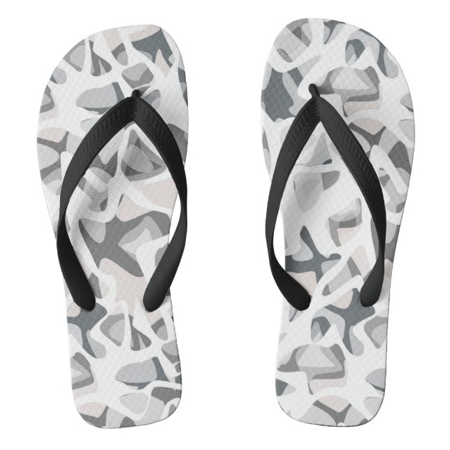 Light Gray Spots Abstract spotted pattern  Flip Flops (Footbed)