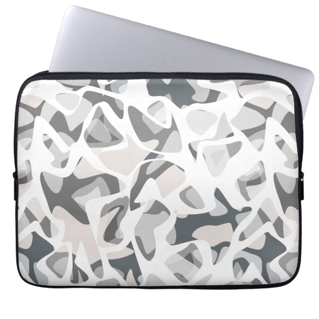 Light Gray Spots Abstract spotted pattern  Laptop Sleeve (Front)
