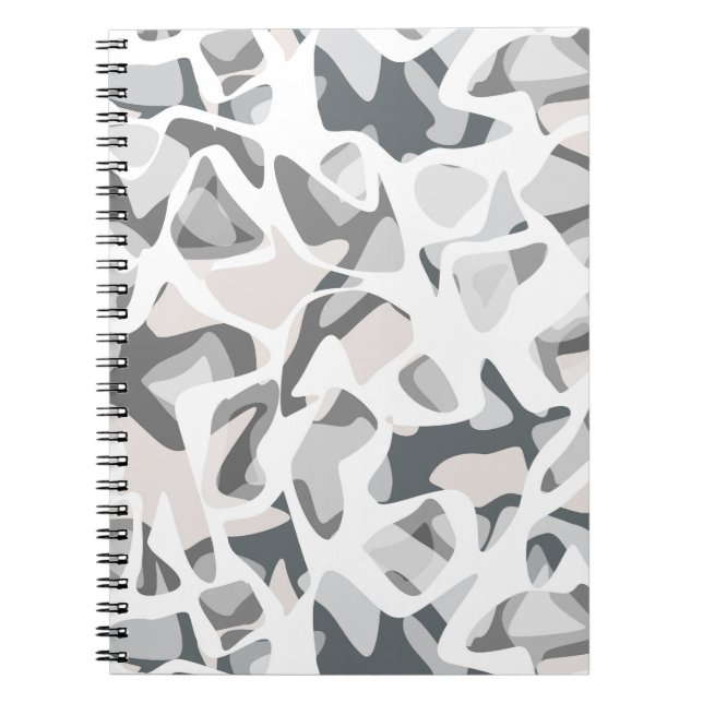 Light Gray Spots Abstract spotted pattern  Notebook (Front)
