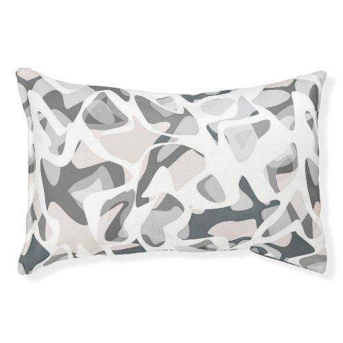Light Gray Spots Abstract spotted pattern  Pet Bed