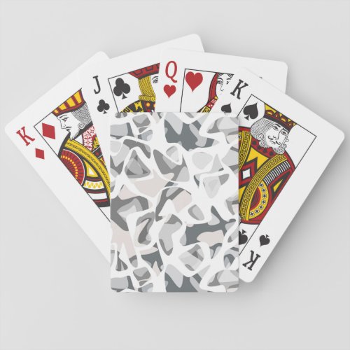 Light Gray Spots Abstract spotted pattern  Poker Cards