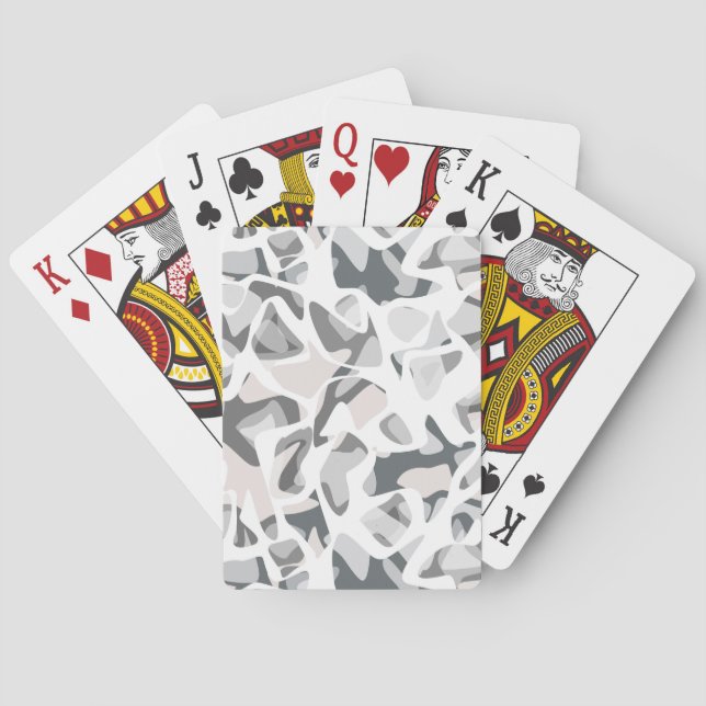 Light Gray Spots Abstract spotted pattern  Poker Cards (Back)