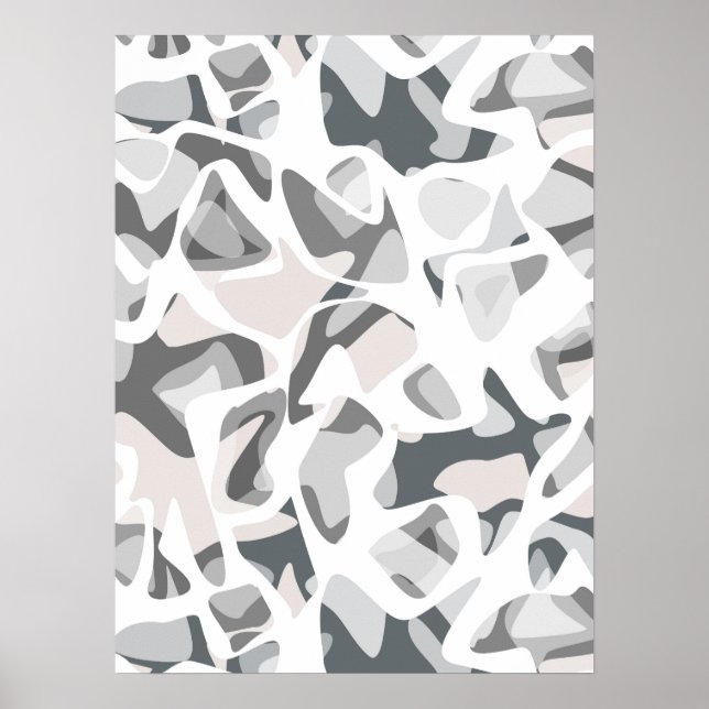 Light Gray Spots Abstract spotted pattern  Poster (Front)