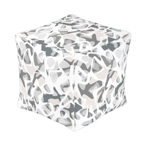 Light Gray Spots Abstract spotted pattern  Pouf