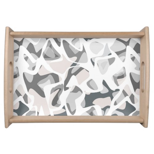 Light Gray Spots Abstract spotted pattern  Serving Tray