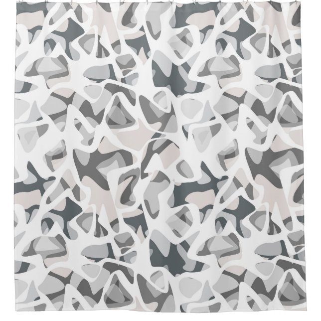 Light Gray Spots Abstract spotted pattern Shower Curtain (Front)
