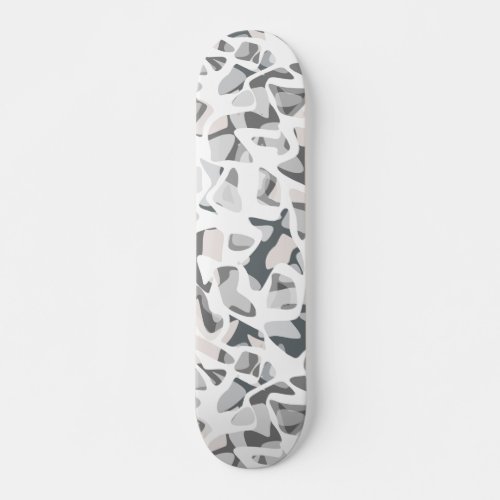 Light Gray Spots Abstract spotted pattern Skateboard