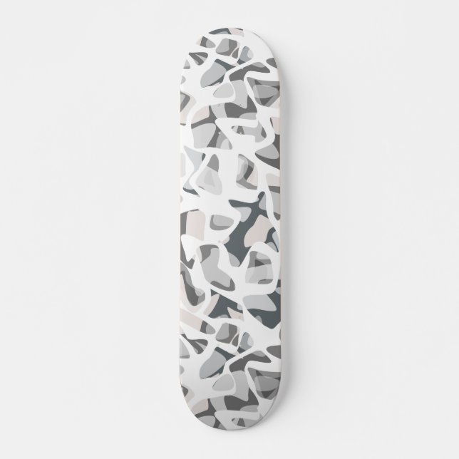 Light Gray Spots Abstract spotted pattern Skateboard (Front)