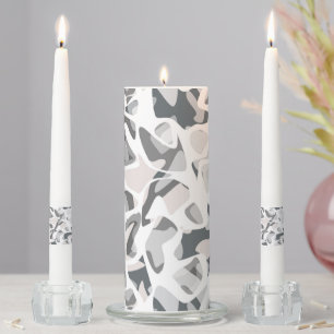 Light Gray Spots Abstract spotted pattern Unity Candle Set