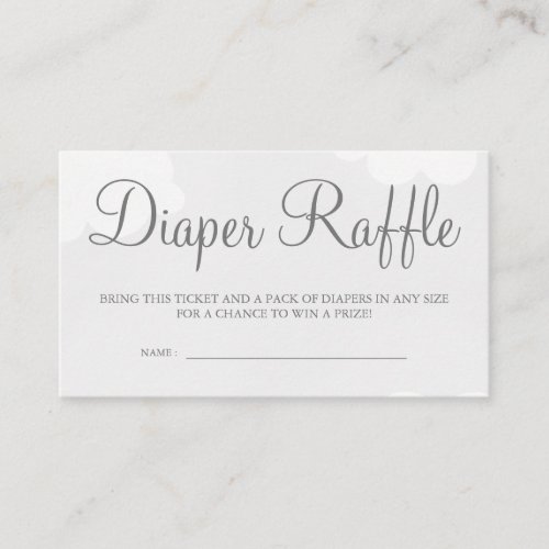 Light Gray Starry Sky Diaper Raffle Card Tickets