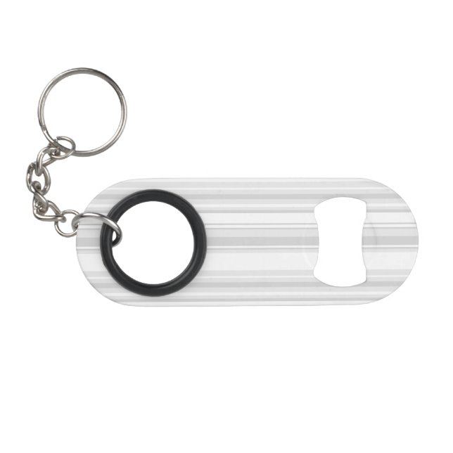 Light gray stripes keychain bottle opener (Front (Horizontal))