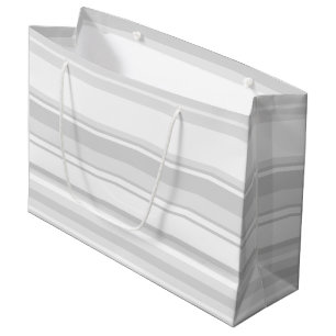 Light gray stripes large gift bag