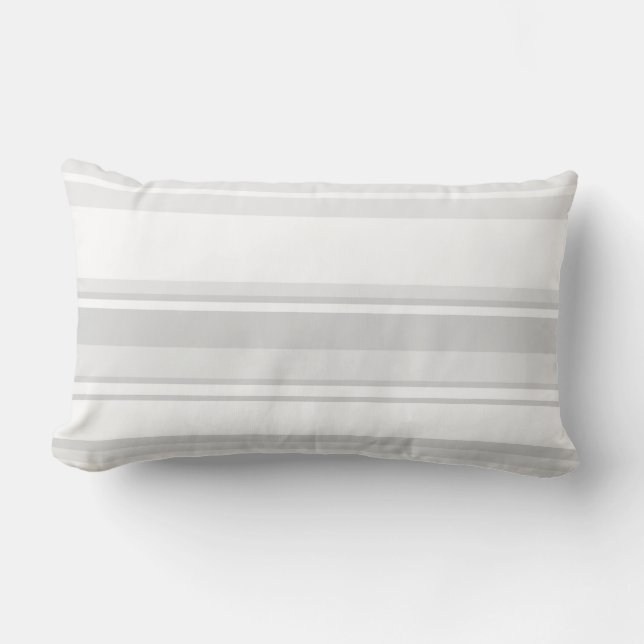 Light gray stripes lumbar pillow (Front)