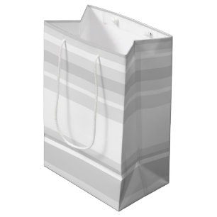 Light gray stripes medium gift bag