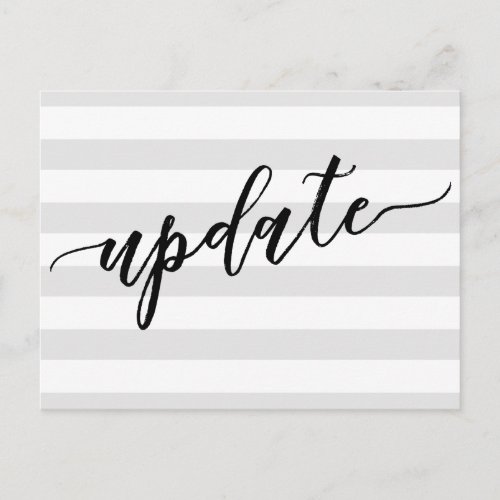 Light Gray Stripes Postponed Wedding Update Notice Postcard