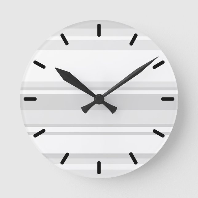 Light gray stripes round clock (Front)