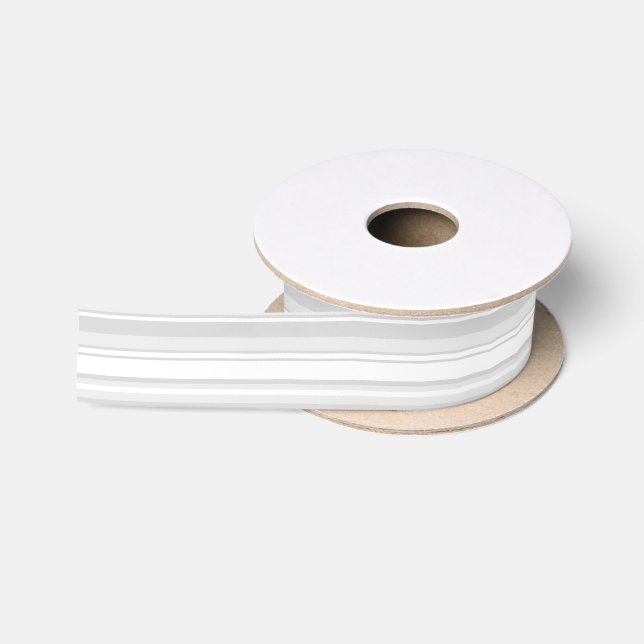 Light gray stripes satin ribbon (Spool)
