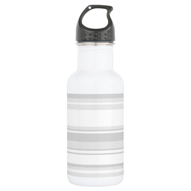 Light gray stripes stainless steel water bottle (Front)