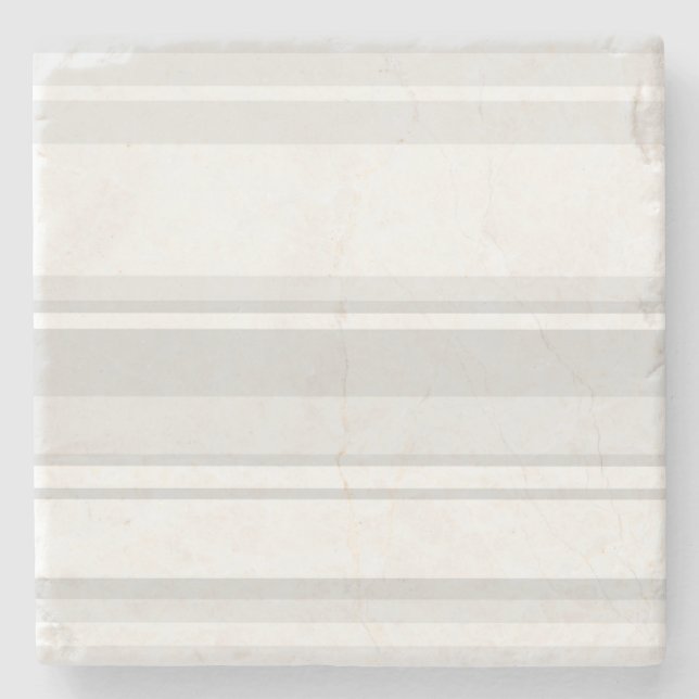 Light gray stripes stone coaster (Front)