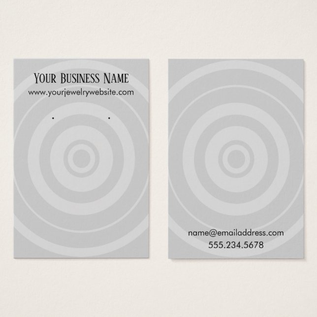 Light Gray Target Earring Holder Display Cards (Front & Back)