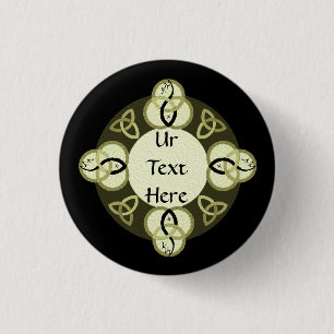 Light Gray Trinity and Black Fish Monogram Button