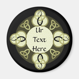 Light Gray Trinity and Black Fish Monogram Magnet