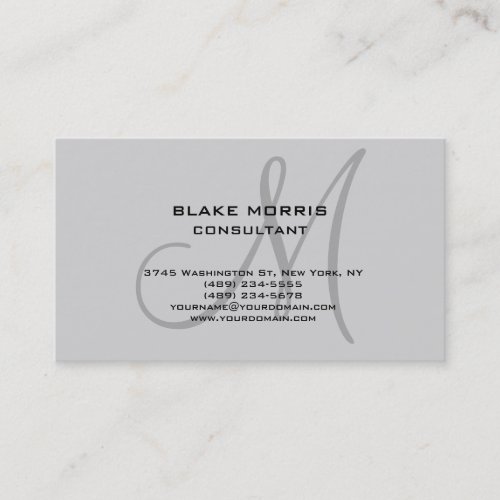 Light Gray Unique Original Classical Professional Business Card