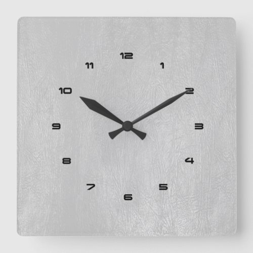 Light_gray Vintage Faux Leather Texture Square Wall Clock