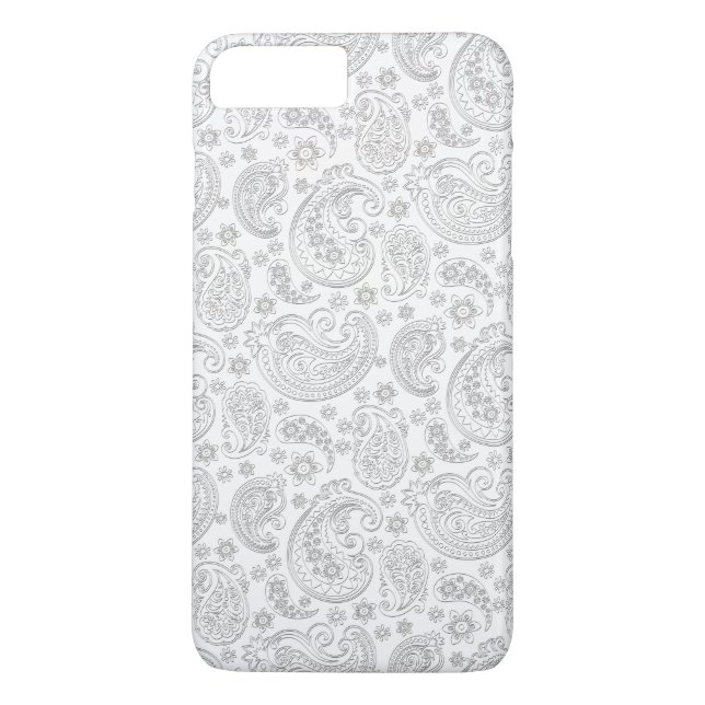 Light Gray Vintage Paisley Case-Mate iPhone Case (Back)