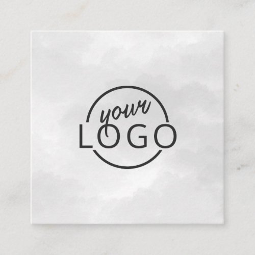 Light gray watercolor custom logo professional square business card