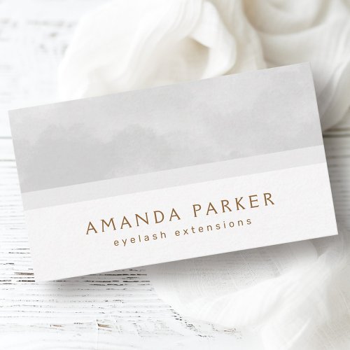 Light gray watercolor spa boutique beauty stylist business card