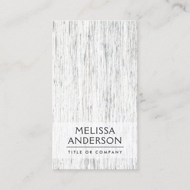 Light gray weathered wood minimalist professional business card (Front)