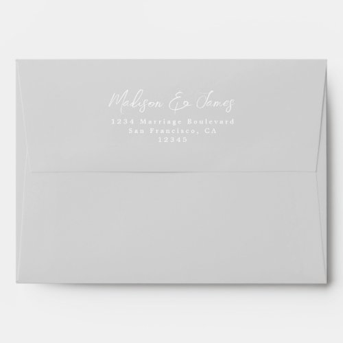 Light Gray Wedding Return Address Envelope