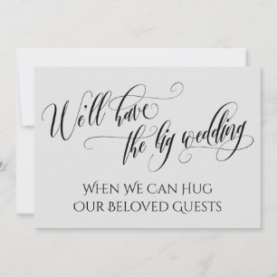 Light Gray When We Can Hug You Postponed Wedding Invitation