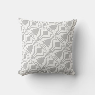 Light Gray White Diagonal Sound Wave Small Tiles Throw Pillow