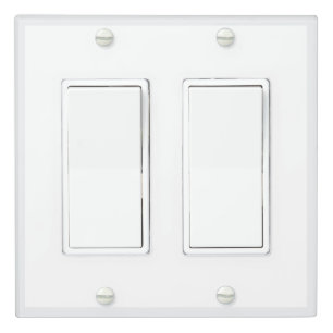 Light Gray White Double Rocker Light Switch Cover
