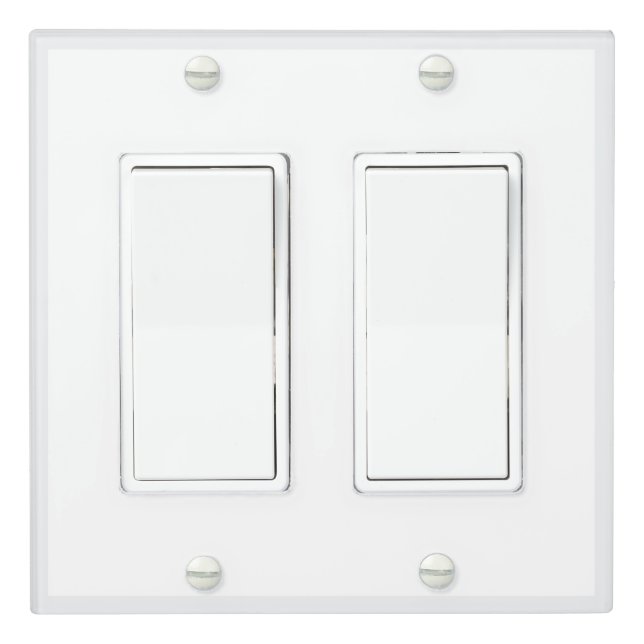Light Gray White Double Rocker Light Switch Cover (In Situ)