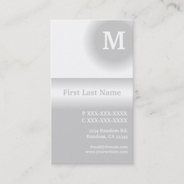 Light gray white fade vertical business cards (Front)