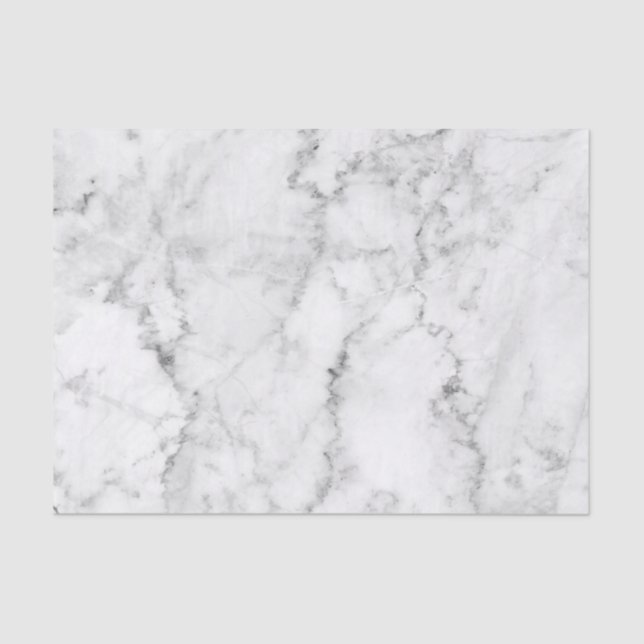Light-Gray & White Faux Marble Tissue Paper (Front)