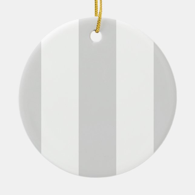 Light Gray White Huge Stripes Ceramic Ornament (Front)