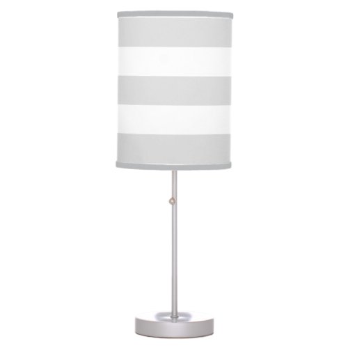Light Gray White Huge Stripes Table Lamp