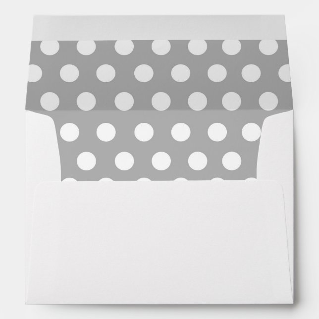 Light gray white large polka dots pattern envelope (Back (Bottom))