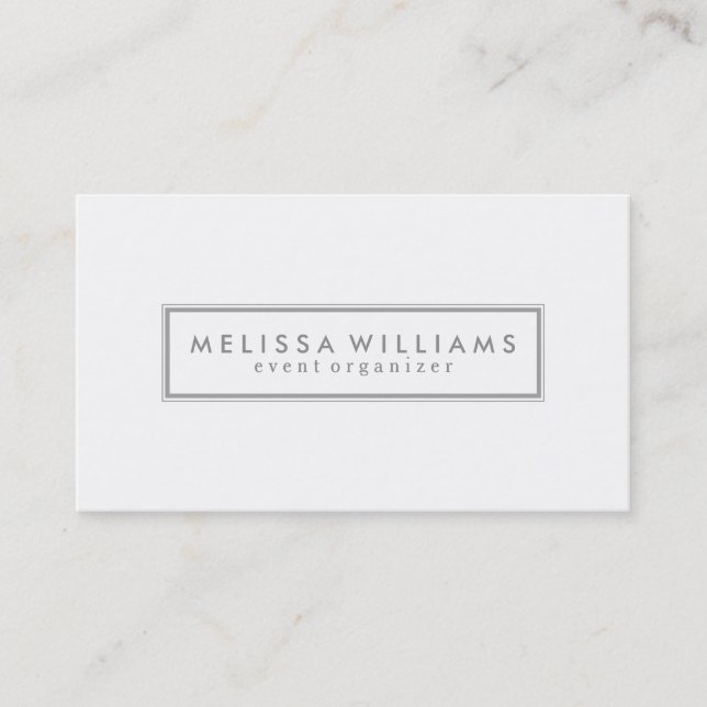 Light Gray & White Modern Geometric Simple Design Business Card (Front)