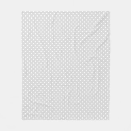 Light Gray White Polka Dot Pattern Fleece Blanket