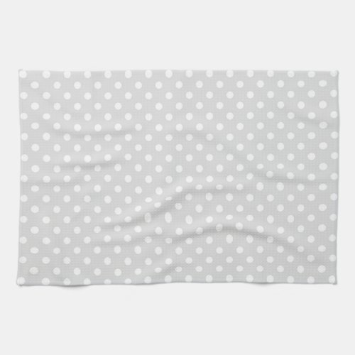 Light Gray White Polka Dot Pattern Kitchen Towel