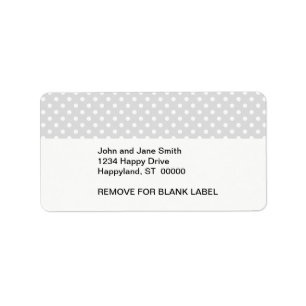 Light Gray White Polka Dot Pattern Label