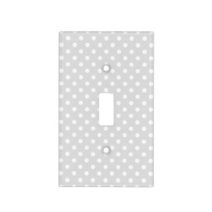 Light Gray White Polka Dot Pattern Light Switch Cover
