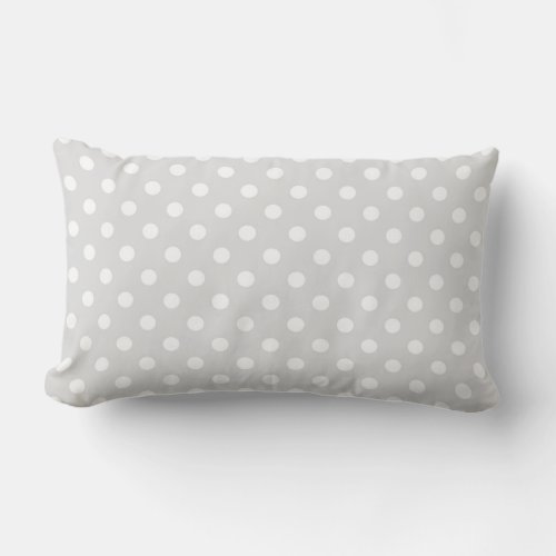 Light Gray White Polka Dot Pattern Lumbar Pillow