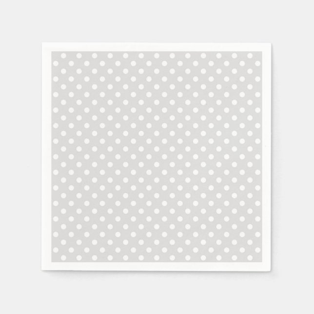 Light Gray White Polka Dot Pattern Napkins (Front)